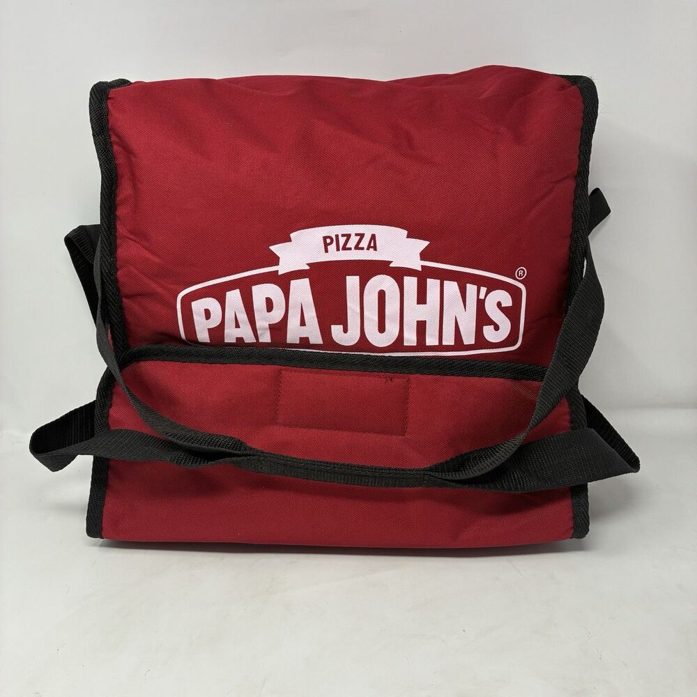 Official Papa John’s Pizza Insulated Thermal Large Red Delivery Hot Bag